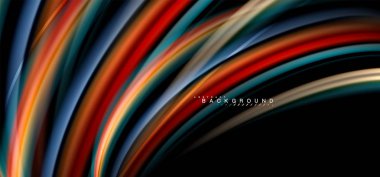 Siyah arka plan üzerinde renkli dalga satırları