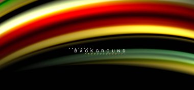 Siyah arka plan üzerinde renkli dalga satırları