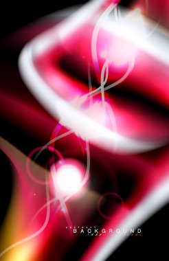 Siyah, sıvı üzerinde renk parlak ışık efektleri çok renkli dalgalı şekil stil