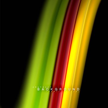 Sıvı karıştırma renkler dalga arka plan tasarlamak vektör. Renkli örgü dalgalar