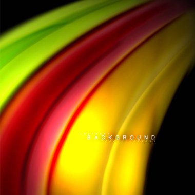 Sıvı karıştırma renkler dalga arka plan tasarlamak vektör. Renkli örgü dalgalar