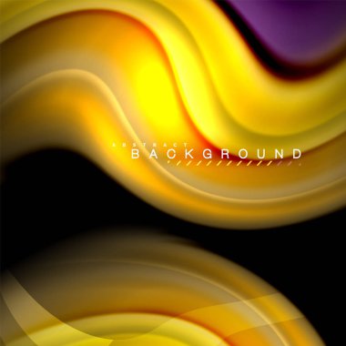 Sıvı karıştırma renkler dalga arka plan tasarlamak vektör. Renkli örgü dalgalar