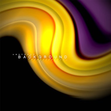 Sıvı karıştırma renkler dalga arka plan tasarlamak vektör. Renkli örgü dalgalar