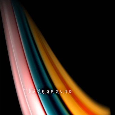 Sıvı karıştırma renkler dalga arka plan tasarlamak vektör. Renkli örgü dalgalar