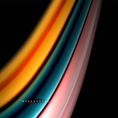 Sıvı karıştırma renkler dalga arka plan tasarlamak vektör. Renkli örgü dalgalar