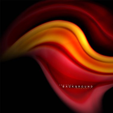 Sıvı karıştırma renkler dalga arka plan tasarlamak vektör. Renkli örgü dalgalar