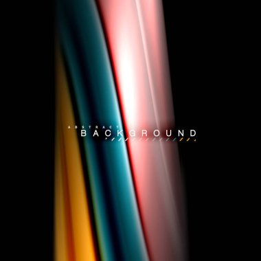 Sıvı karıştırma renkler dalga arka plan tasarlamak vektör. Renkli örgü dalgalar