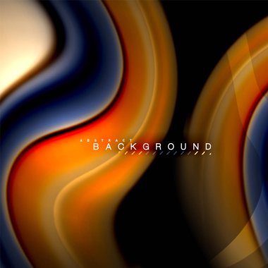 Sıvı karıştırma renkler dalga arka plan tasarlamak vektör. Renkli örgü dalgalar