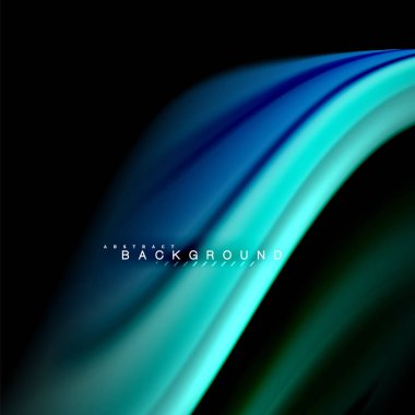 Sıvı karıştırma renkler dalga arka plan tasarlamak vektör. Renkli örgü dalgalar