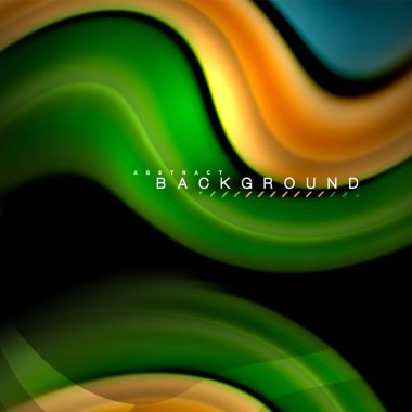 Sıvı karıştırma renkler dalga arka plan tasarlamak vektör. Renkli örgü dalgalar. Vektör çizim