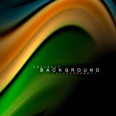 Sıvı karıştırma renkler dalga arka plan tasarlamak vektör. Renkli örgü dalgalar