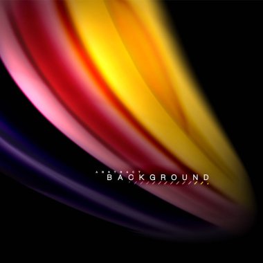 Sıvı karıştırma renkler dalga arka plan tasarlamak vektör. Renkli örgü dalgalar