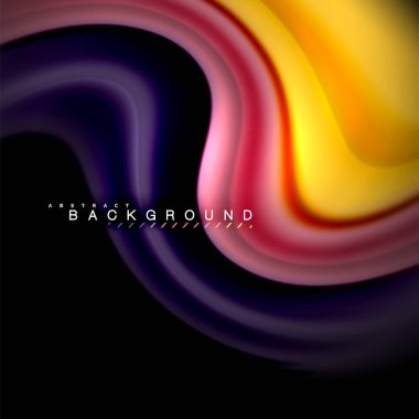 Sıvı karıştırma renkler dalga arka plan tasarlamak vektör. Renkli örgü dalgalar