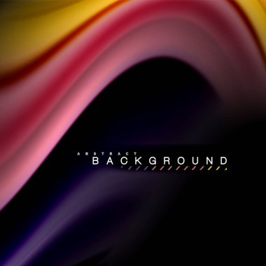 Sıvı karıştırma renkler dalga arka plan tasarlamak vektör. Renkli örgü dalgalar