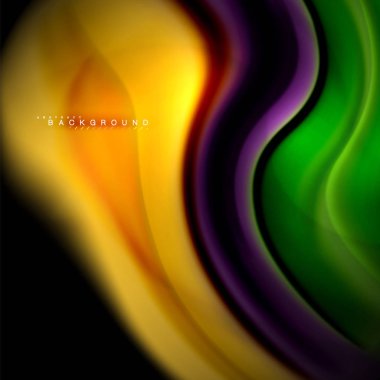 Sıvı karıştırma renkler dalga arka plan tasarlamak vektör. Renkli örgü dalgalar