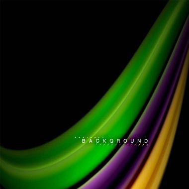 Sıvı karıştırma renkler dalga arka plan tasarlamak vektör. Renkli örgü dalgalar