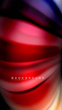 Siyah arkaplanda soyut dalga çizgileri sıvı gökkuşağı stili renk çizgileri