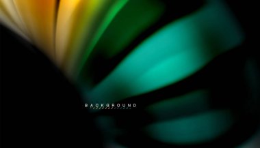 Siyah arkaplanda soyut dalga çizgileri sıvı gökkuşağı stili renk çizgileri