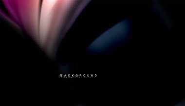 Siyah arkaplanda soyut dalga çizgileri sıvı gökkuşağı stili renk çizgileri