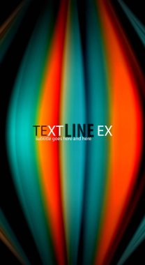 Dalga satırları sıvı gökkuşağı tarzı renk çizgili siyah arka plan üzerine soyut. Sunum, app duvar kağıdı, başlık sayfası veya poster için sanatsal illüstrasyon