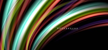 Siyah arka plan üzerinde renkli dalga satırları