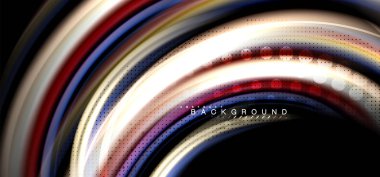 Siyah arka plan üzerinde renkli dalga satırları