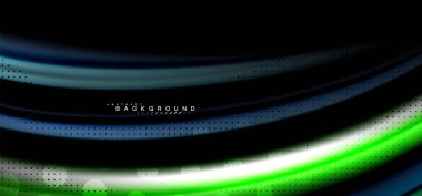 Siyah arka plan üzerinde renkli dalga satırları