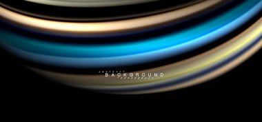 Siyah arka plan üzerinde renkli dalga satırları