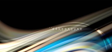 Siyah arka plan üzerinde renkli dalga satırları