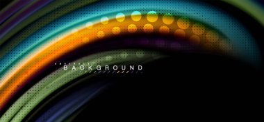 Siyah arka plan üzerinde renkli dalga satırları