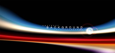 Siyah, sıvı üzerinde renk parlak ışık efektleri çok renkli dalgalı şekil stil