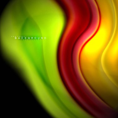 Sıvı karıştırma renkler dalga arka plan tasarlamak vektör. Renkli örgü dalgalar