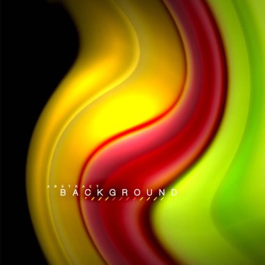 Sıvı karıştırma renkler dalga arka plan tasarlamak vektör. Renkli örgü dalgalar