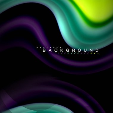 Sıvı karıştırma renkler dalga arka plan tasarlamak vektör. Renkli örgü dalgalar