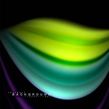 Sıvı karıştırma renkler dalga arka plan tasarlamak vektör. Renkli örgü dalgalar