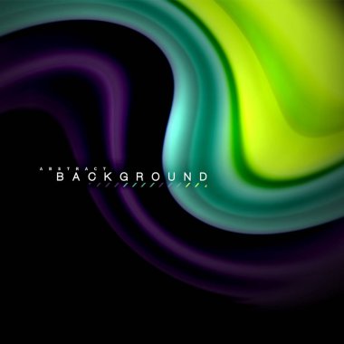 Sıvı karıştırma renkler dalga arka plan tasarlamak vektör. Renkli örgü dalgalar