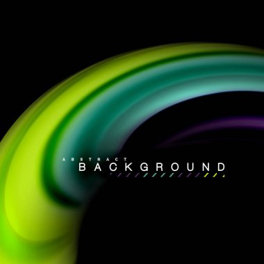 Sıvı karıştırma renkler dalga arka plan tasarlamak vektör. Renkli örgü dalgalar