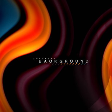 Sıvı karıştırma renkler dalga arka plan tasarlamak vektör. Renkli örgü dalgalar