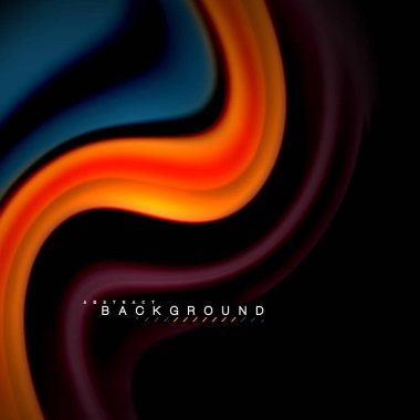 Sıvı karıştırma renkler dalga arka plan tasarlamak vektör. Renkli örgü dalgalar