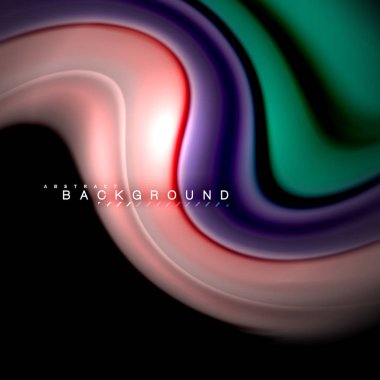 Sıvı karıştırma renkler dalga arka plan tasarlamak vektör. Renkli örgü dalgalar