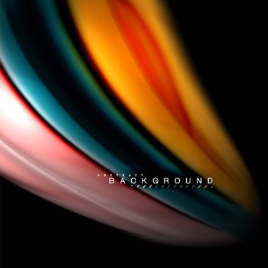 Sıvı karıştırma renkler dalga arka plan tasarlamak vektör. Renkli örgü dalgalar