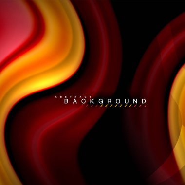 Sıvı karıştırma renkler dalga arka plan tasarlamak vektör. Renkli örgü dalgalar