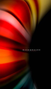 Siyah arkaplanda soyut dalga çizgileri sıvı gökkuşağı stili renk çizgileri