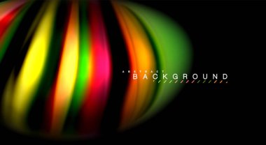 Dalga satırları sıvı gökkuşağı tarzı renk çizgili siyah arka plan üzerine soyut. Sunum, app duvar kağıdı, başlık sayfası veya poster için sanatsal illüstrasyon