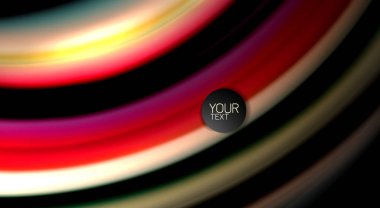 Dalga satırları sıvı gökkuşağı tarzı renk çizgili siyah arka plan üzerine soyut. Sunum, app duvar kağıdı, başlık sayfası veya poster için sanatsal illüstrasyon