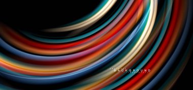 Siyah arka plan üzerinde renkli dalga satırları