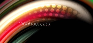 Siyah arka plan üzerinde renkli dalga satırları