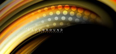 Siyah arka plan üzerinde renkli dalga satırları