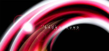 Siyah, sıvı üzerinde renk parlak ışık efektleri çok renkli dalgalı şekil stil