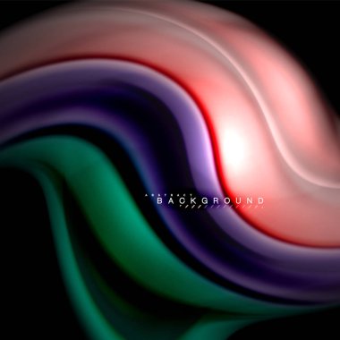 Sıvı karıştırma renkler dalga arka plan tasarlamak vektör. Renkli örgü dalgalar